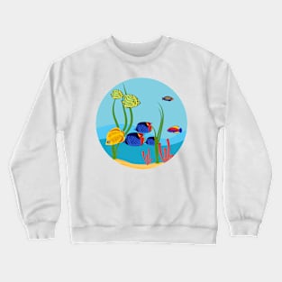 Colorful tropical fish. Marine residents Crewneck Sweatshirt